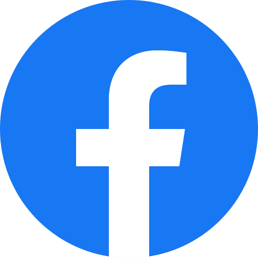 Facebook logo on a blue background.