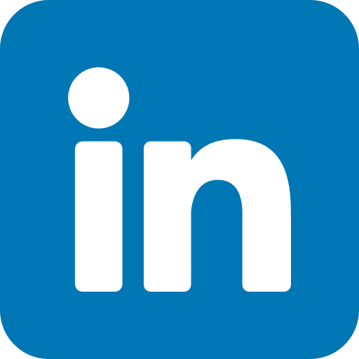 LinkedIn logo with white "in" on blue background.